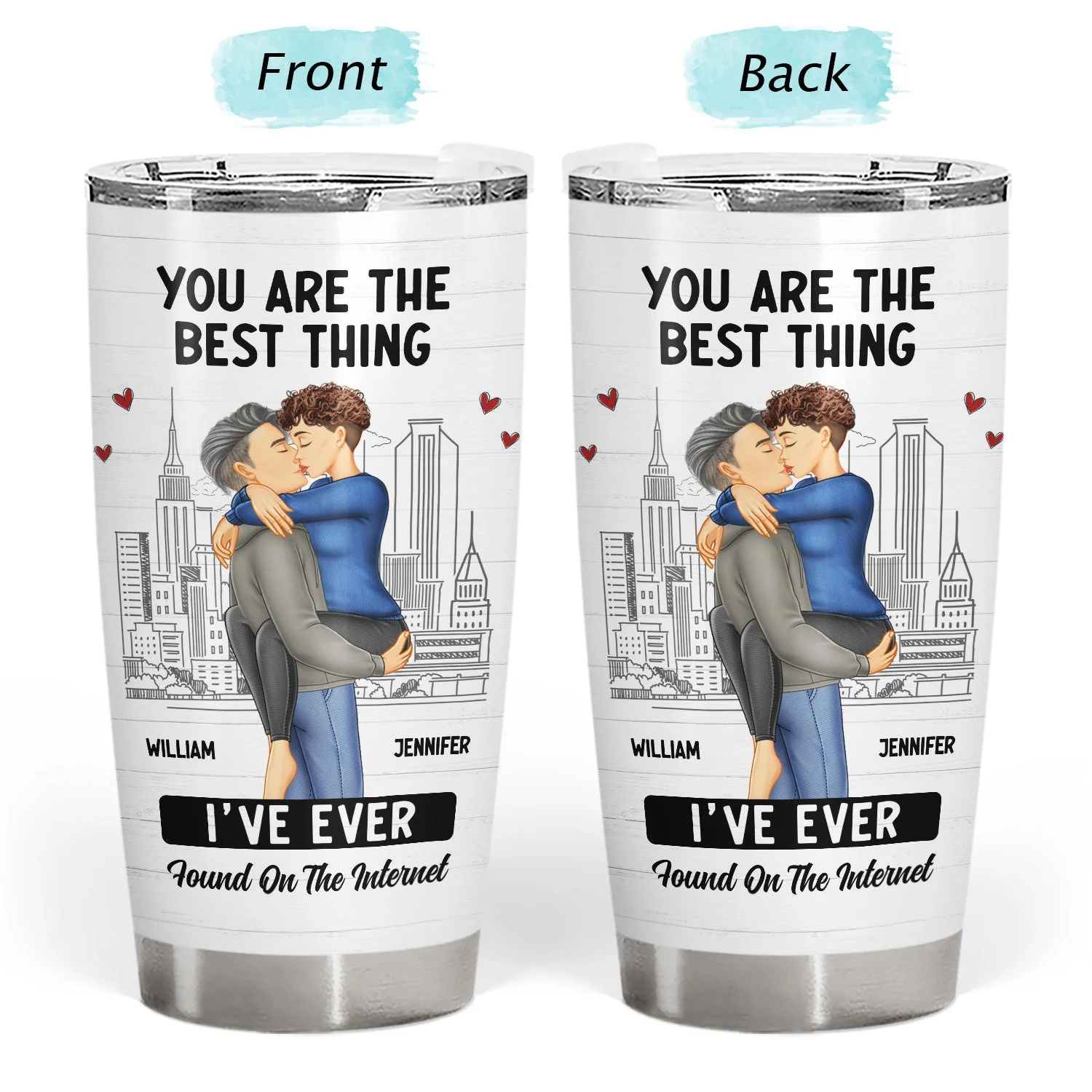 Kissing Couple Best Thing Found On The Internet - Gift For Couples - Personalized Tumbler - Image 3