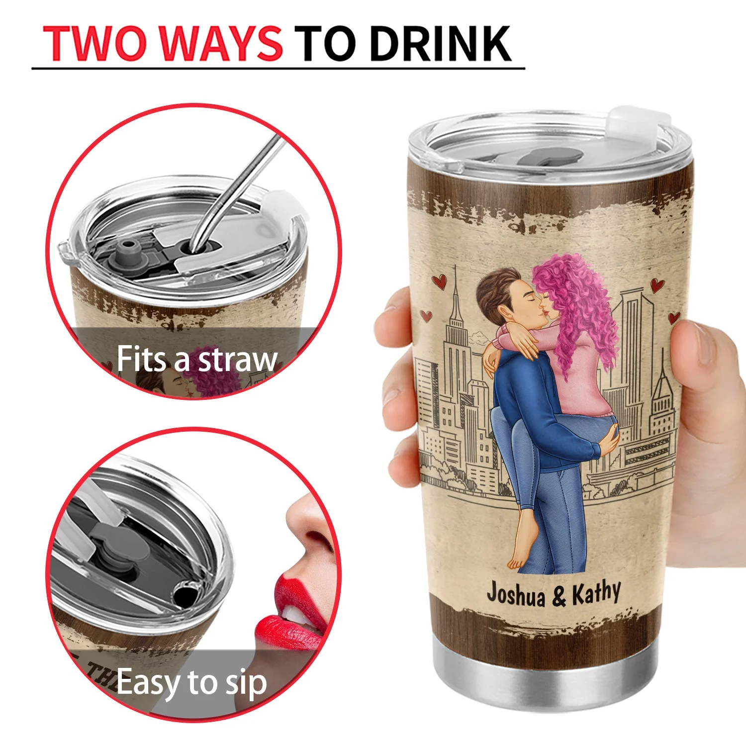 Kissing Couple Best Thing On The Internet - Gift For Couples - Personalized Tumbler - Image 4