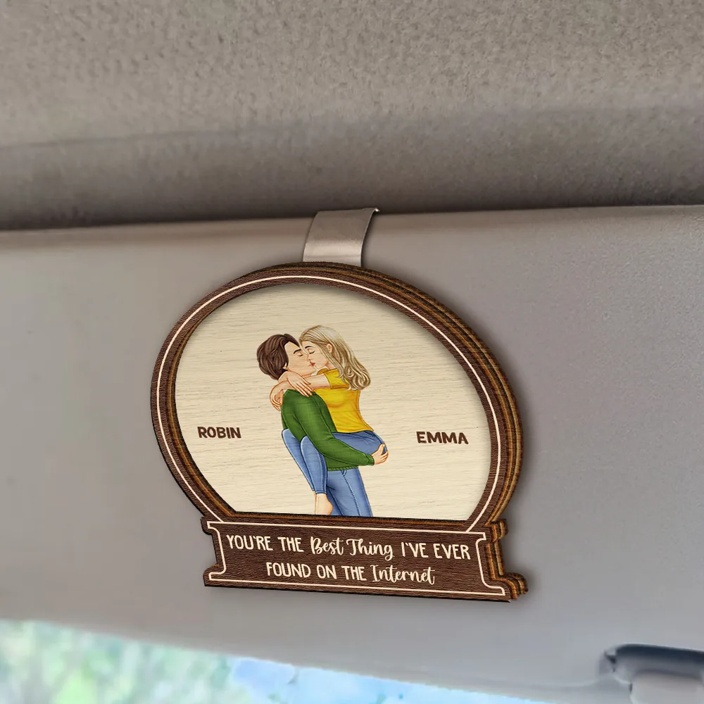 Kissing Couple Best Thing On The Internet - Personalized Custom Shaped Car Visor Clip - Image 2