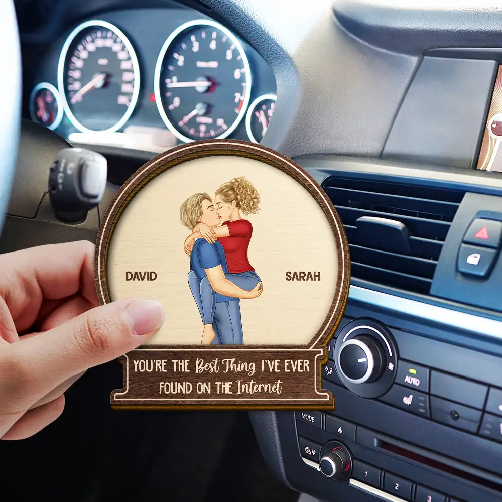 Kissing Couple Best Thing On The Internet - Personalized Custom Shaped Car Visor Clip - Image 3