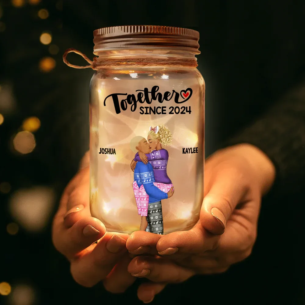 Kissing Couple Our Memories Are Countless Our Love Is Endless - Personalized Mason Jar Light - Image 3