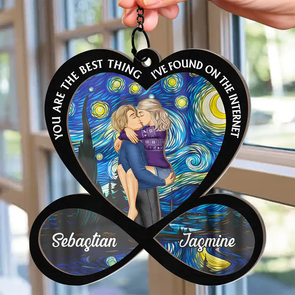 Kissing Couple You & Me We Got This - Personalized Window Hanging Suncatcher Ornament - Image 2