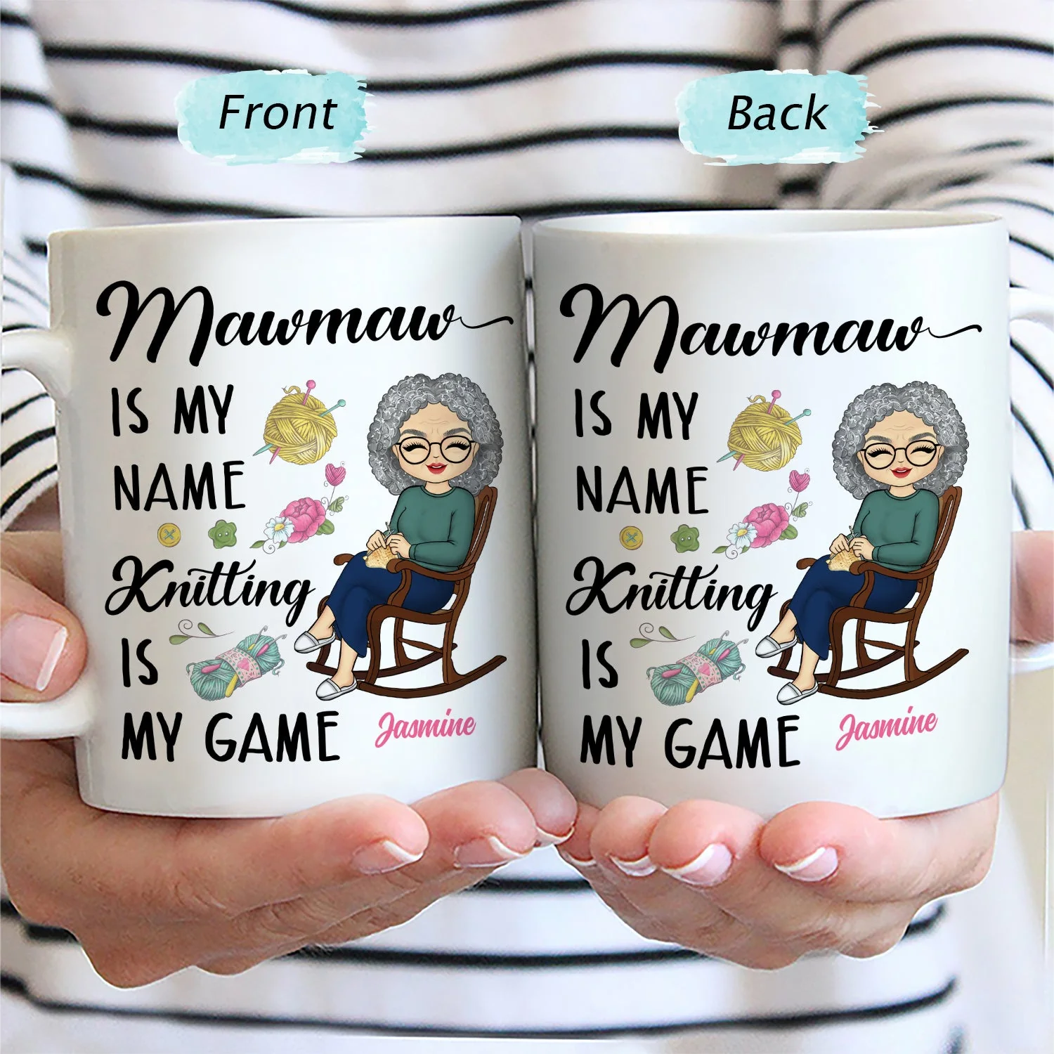 Knitting Is My Game - Gift For Grandma - Personalized Mug - Image 2