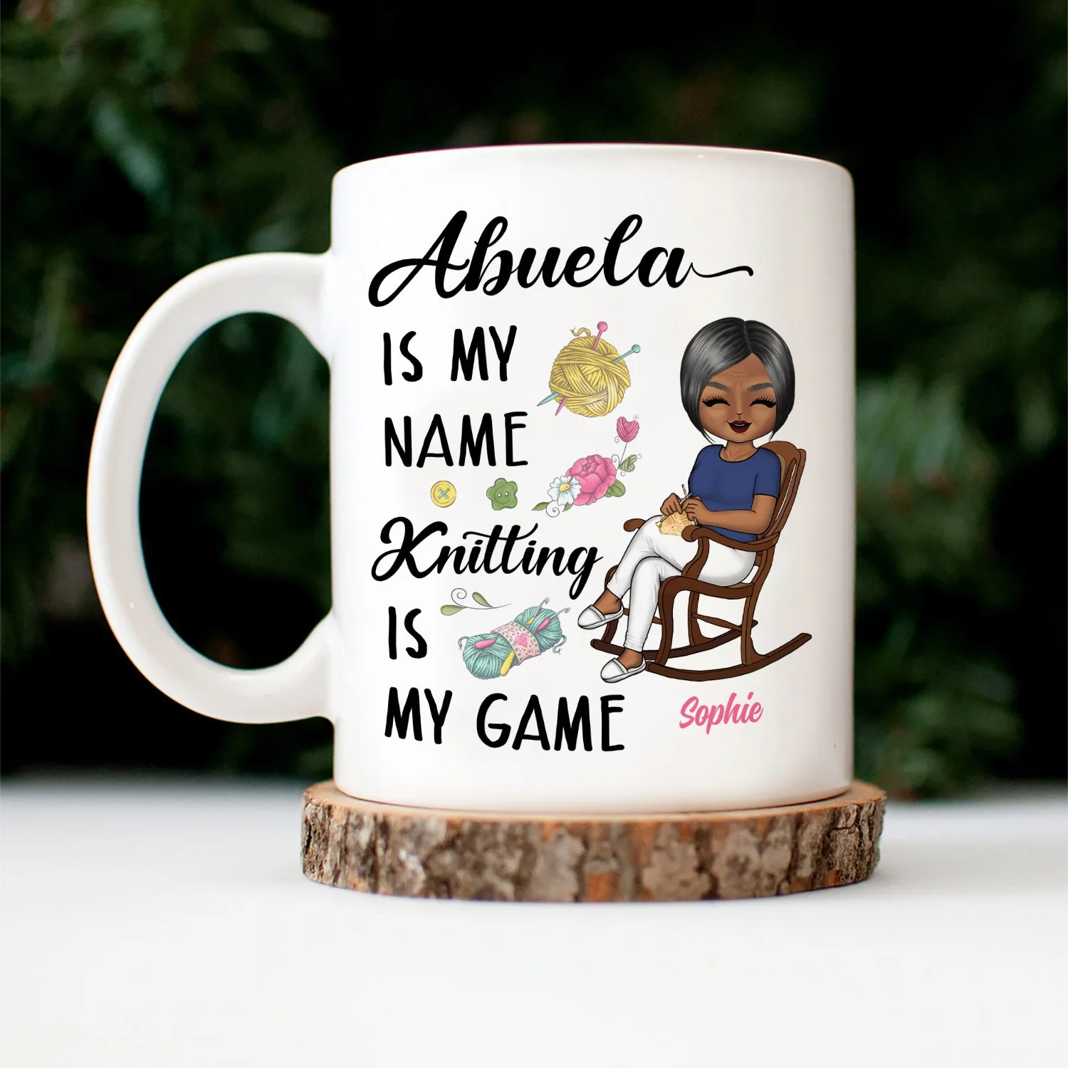 Knitting Is My Game - Gift For Grandma - Personalized Mug - Image 3