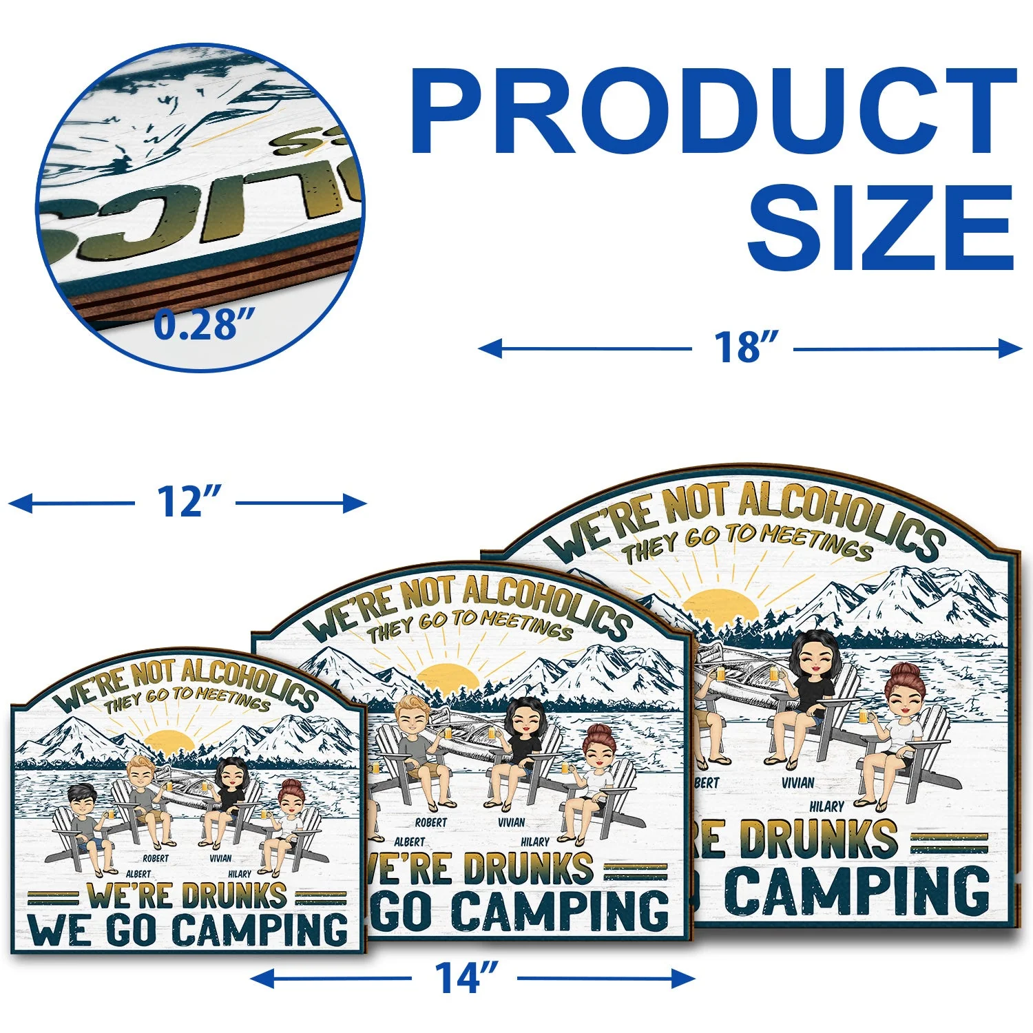 Lake Camping We're Drunks Boat - Gift For Bestie - Personalized Custom Shaped Wood Sign - Image 5