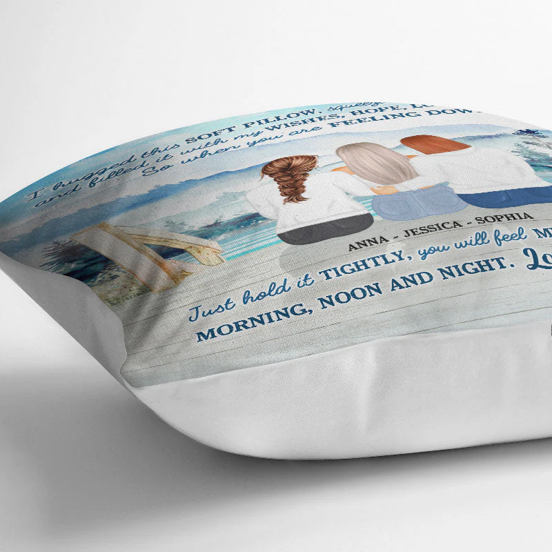 Lake Morning Noon And Night - Gift For Sisters - Personalized Custom Pillow - Image 3