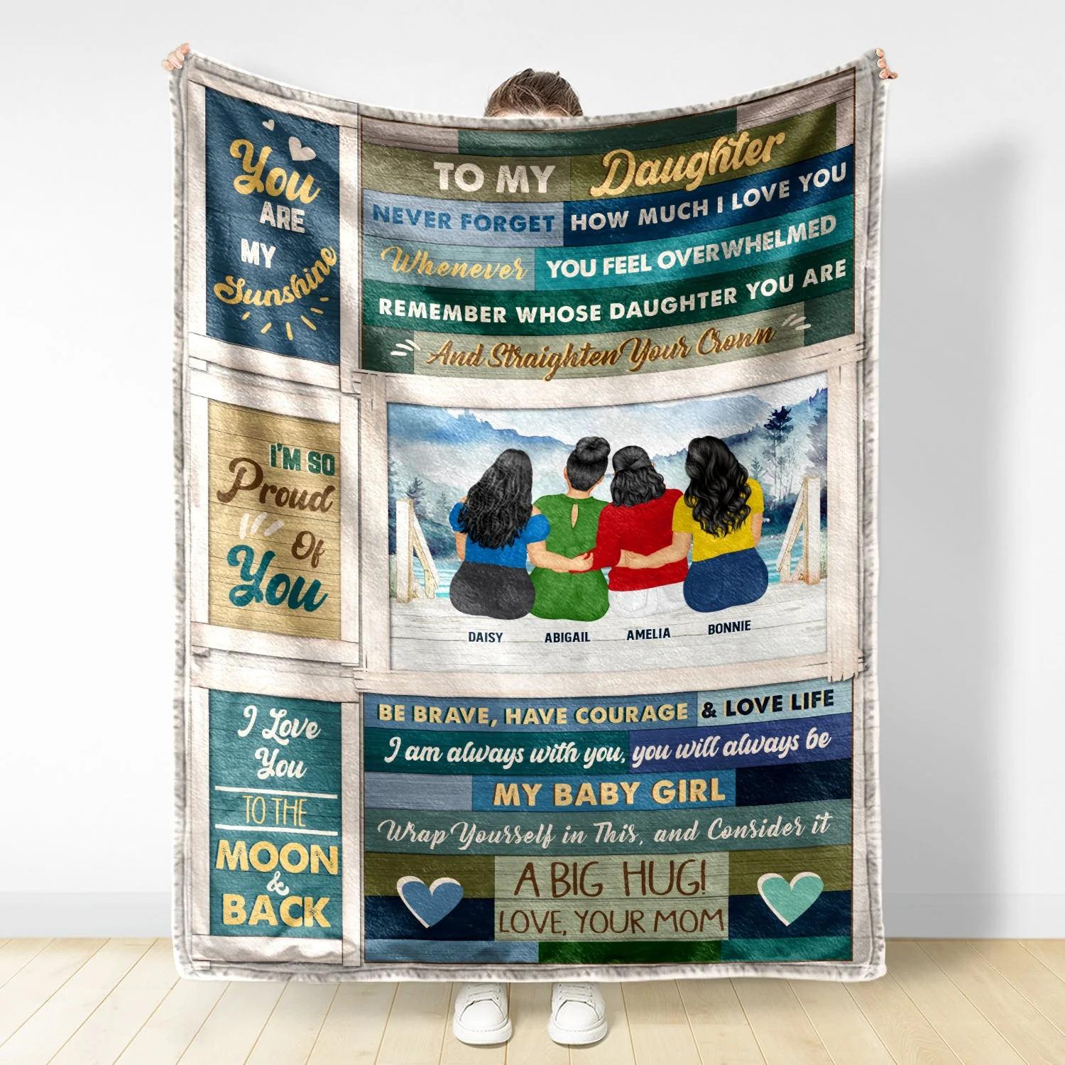 Lake Mother Never Forget How Much I Love You - Gift For Daughters - Personalized Fleece Blanket - Image 2
