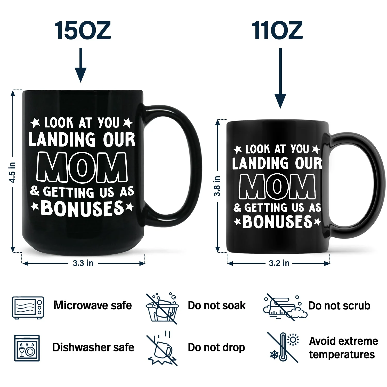 Landing My Mom - Gift For Husband, Dad - Personalized Black Mug - Image 4