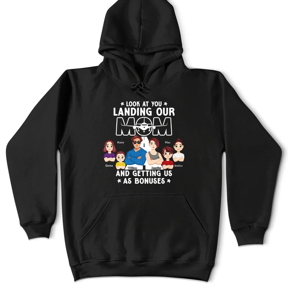 Landing My Mom - Personalized T Shirt - Image 4