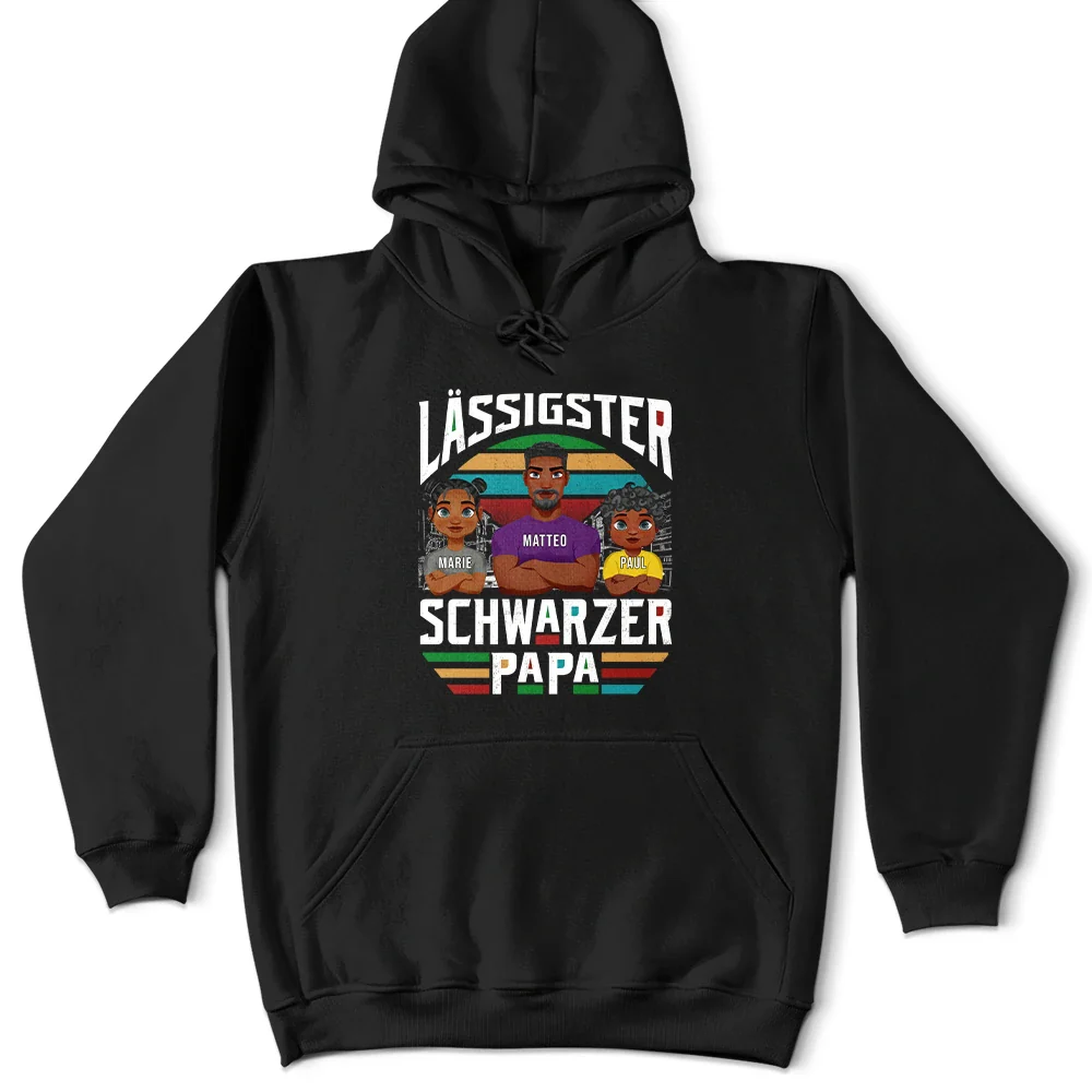 Lässigster Schwarzer Papa - Personalisiertes T Shirt - Image 4