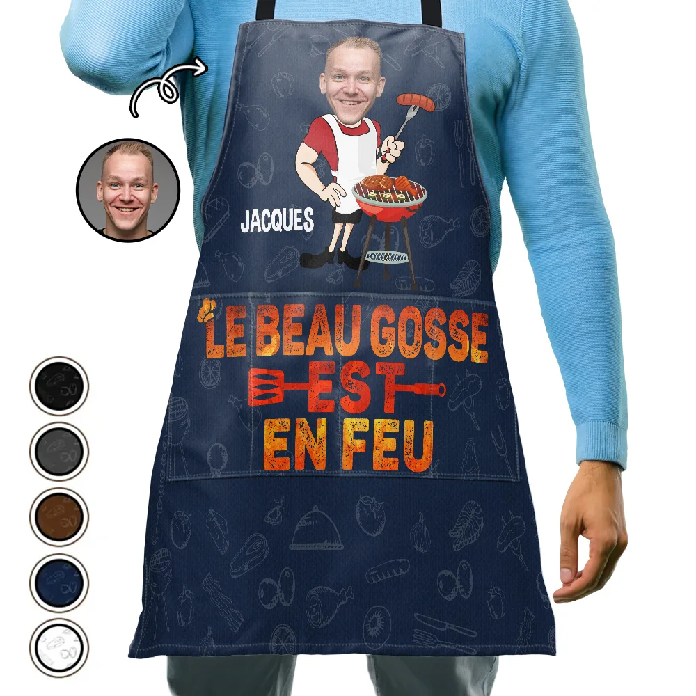 Le Beau Gosse Est En Feu - Tablier Personnalisé