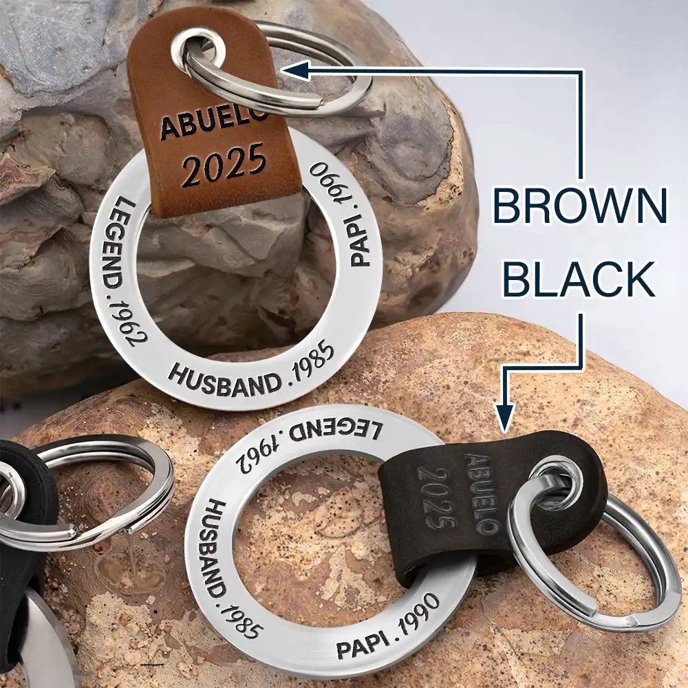 Legend Husband Dad Papa I Just Get Better - Personalized Leather Coordinates Keychain - Image 4