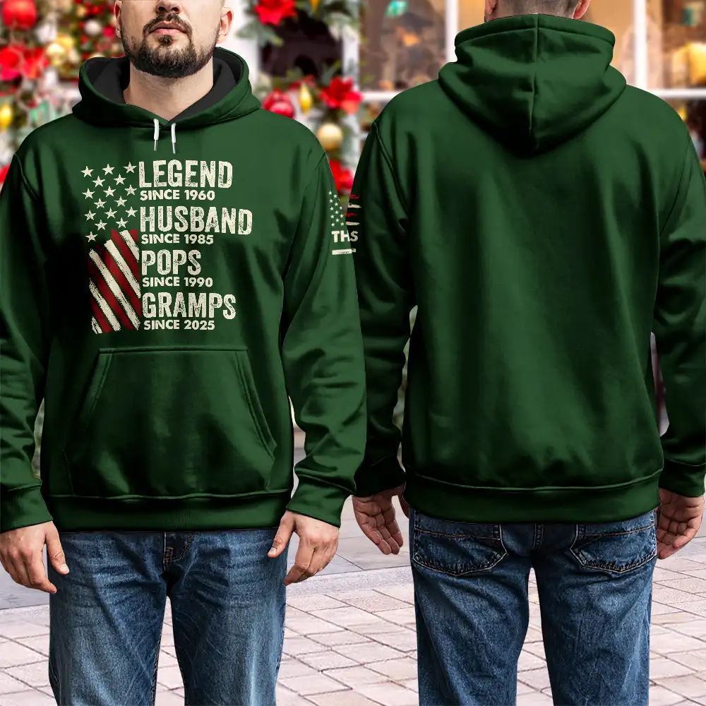Legend Husband Dad Papa - Personalized Pullover Hoodie - Image 4