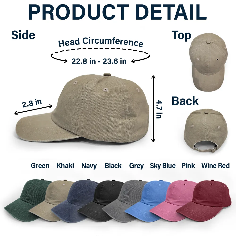 Legend Husband Daddy Embroidery Effect - Personalized Vintage Washed Denim Cap - Image 6