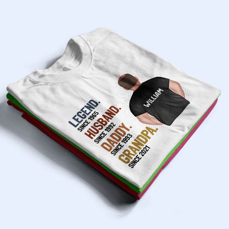 Legend Husband Daddy - Gift For Father, Dad - Personalized Custom T Shirt - Image 2