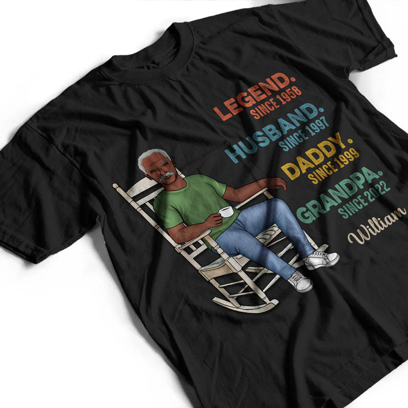 Legend Husband Daddy Grandpa - Father Gift - Personalized Custom T Shirt - Image 3