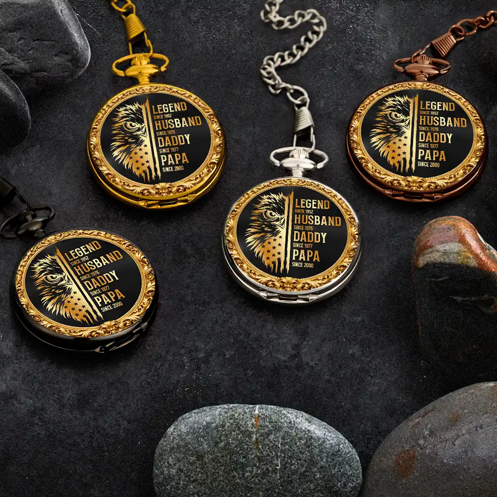 Legend Husband Daddy Grandpa - Personalized Pocket Watch - Image 5