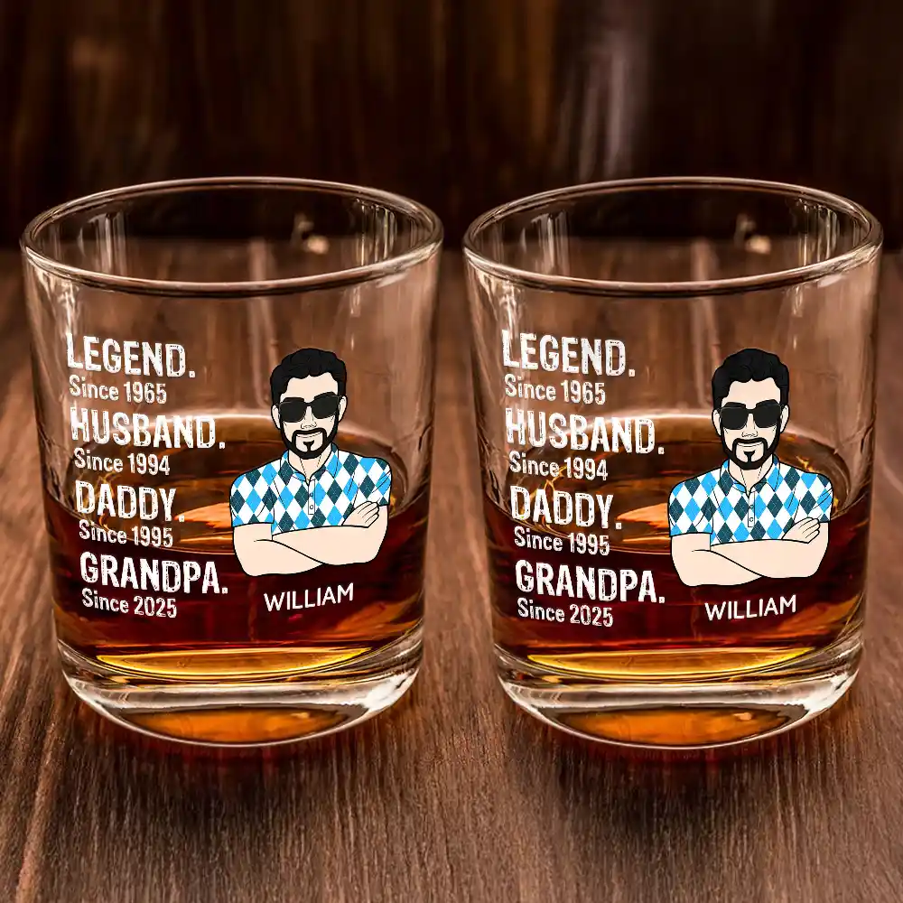 Legend Husband Daddy - Personalized Whiskey Glass - Image 2