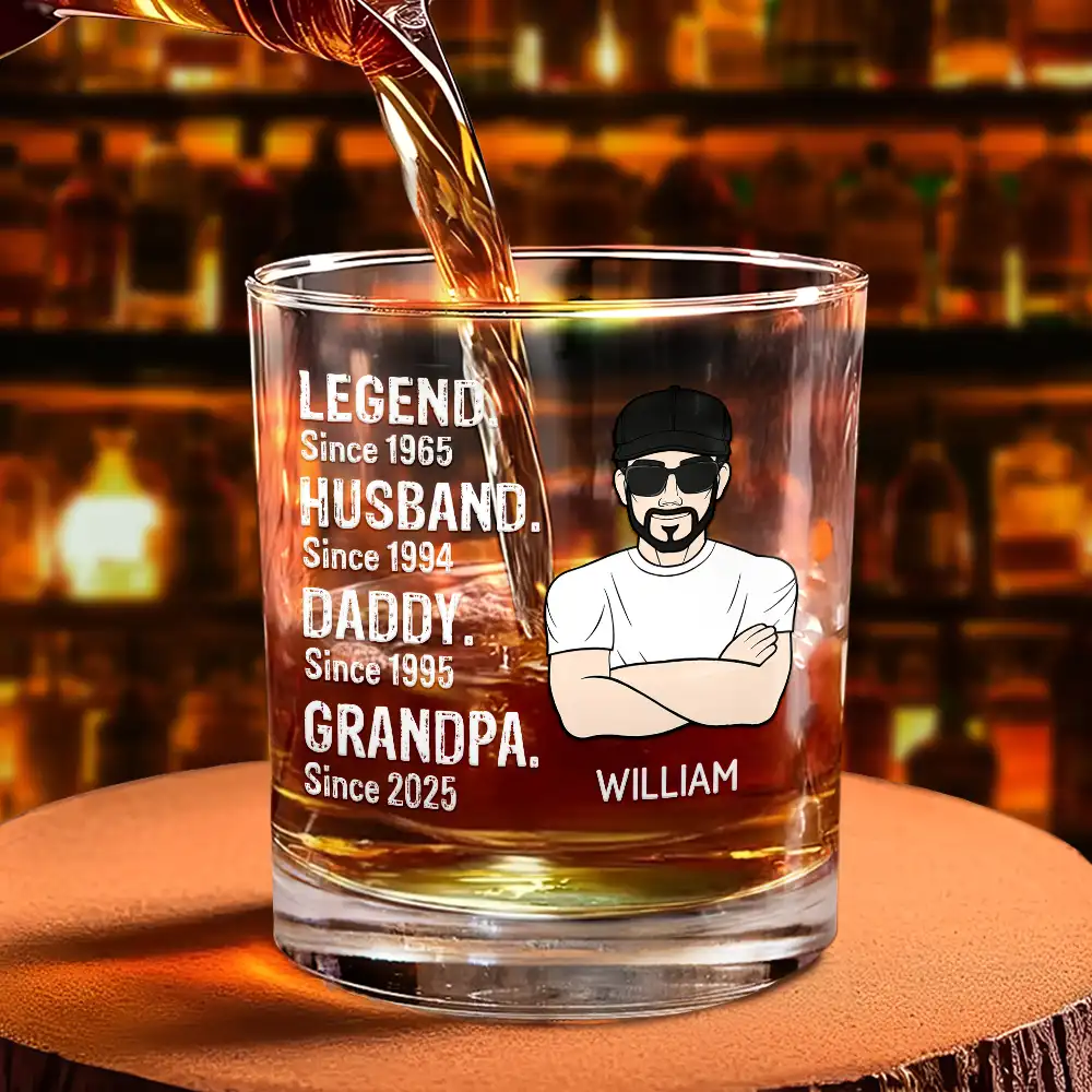 Legend Husband Daddy - Personalized Whiskey Glass - Image 4