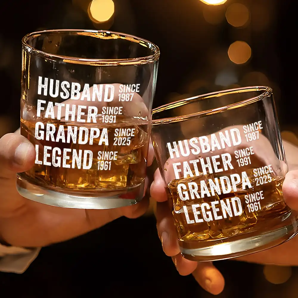 Legend Husband Daddy Since - Personalized Whiskey Glass - Image 3