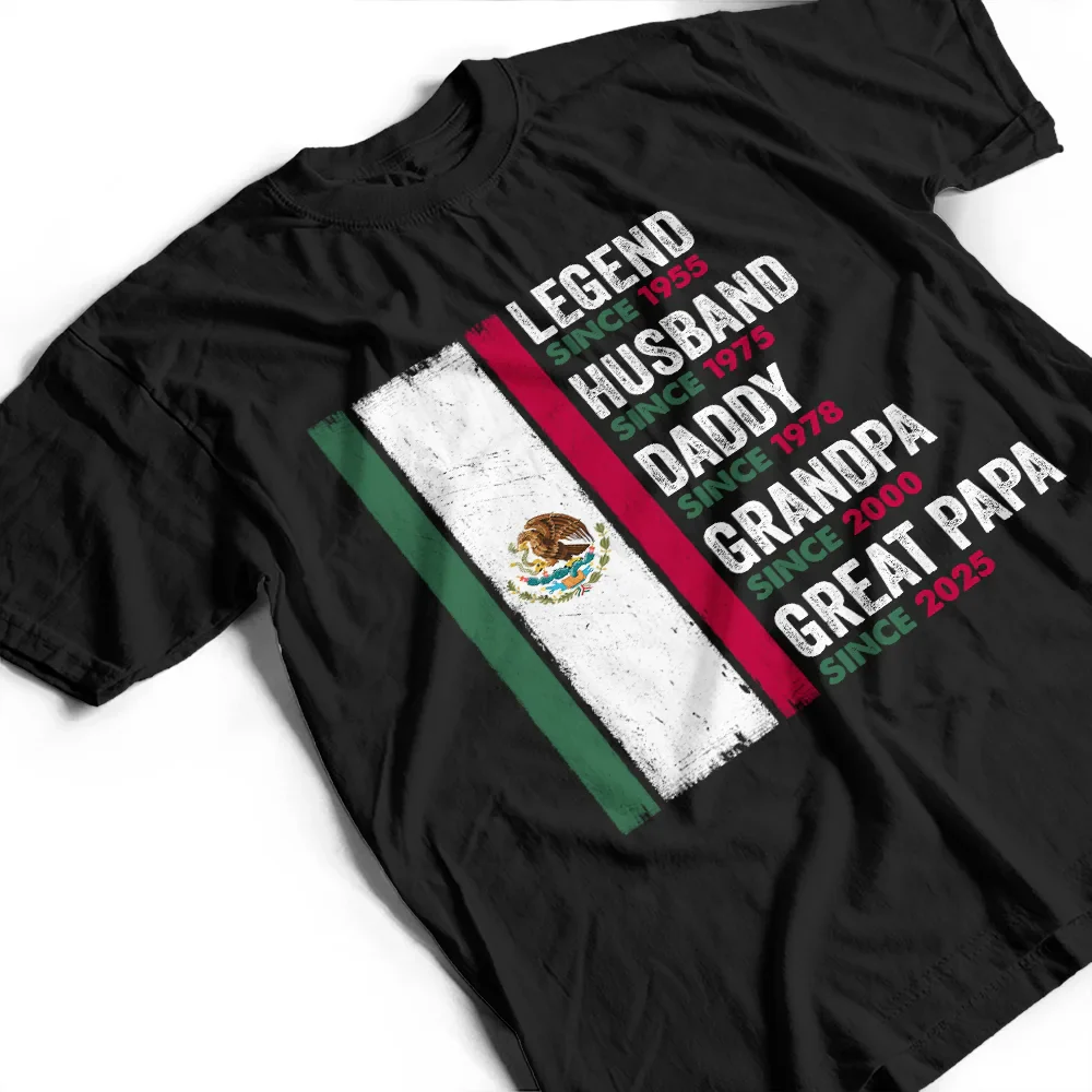 Legend Husband Papa Abuelo Mexican Father Grandfather - Personalized T Shirt - Image 3