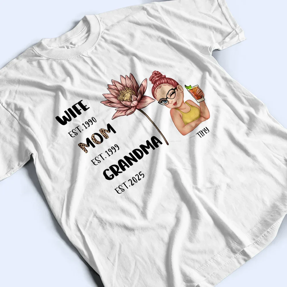 Legend Wife Mom Grandma Birth Month Flower - Personalized T Shirt - Image 3