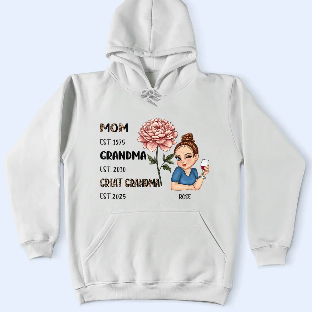 Legend Wife Mom Grandma Birth Month Flower - Personalized T Shirt - Image 4