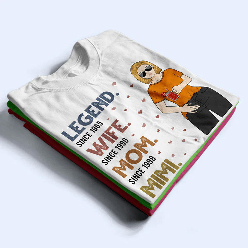 Legend Wife Mom Grandma - Gift For Family - Personalized Custom T Shirt - Image 2