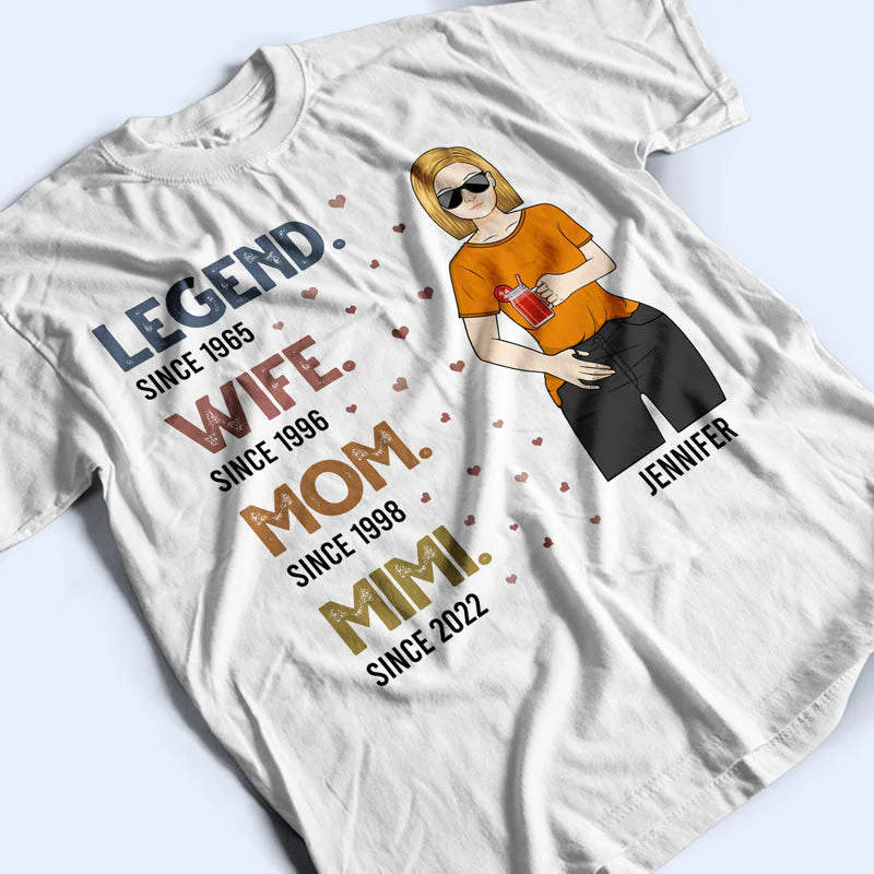 Legend Wife Mom Grandma - Gift For Family - Personalized Custom T Shirt - Image 3