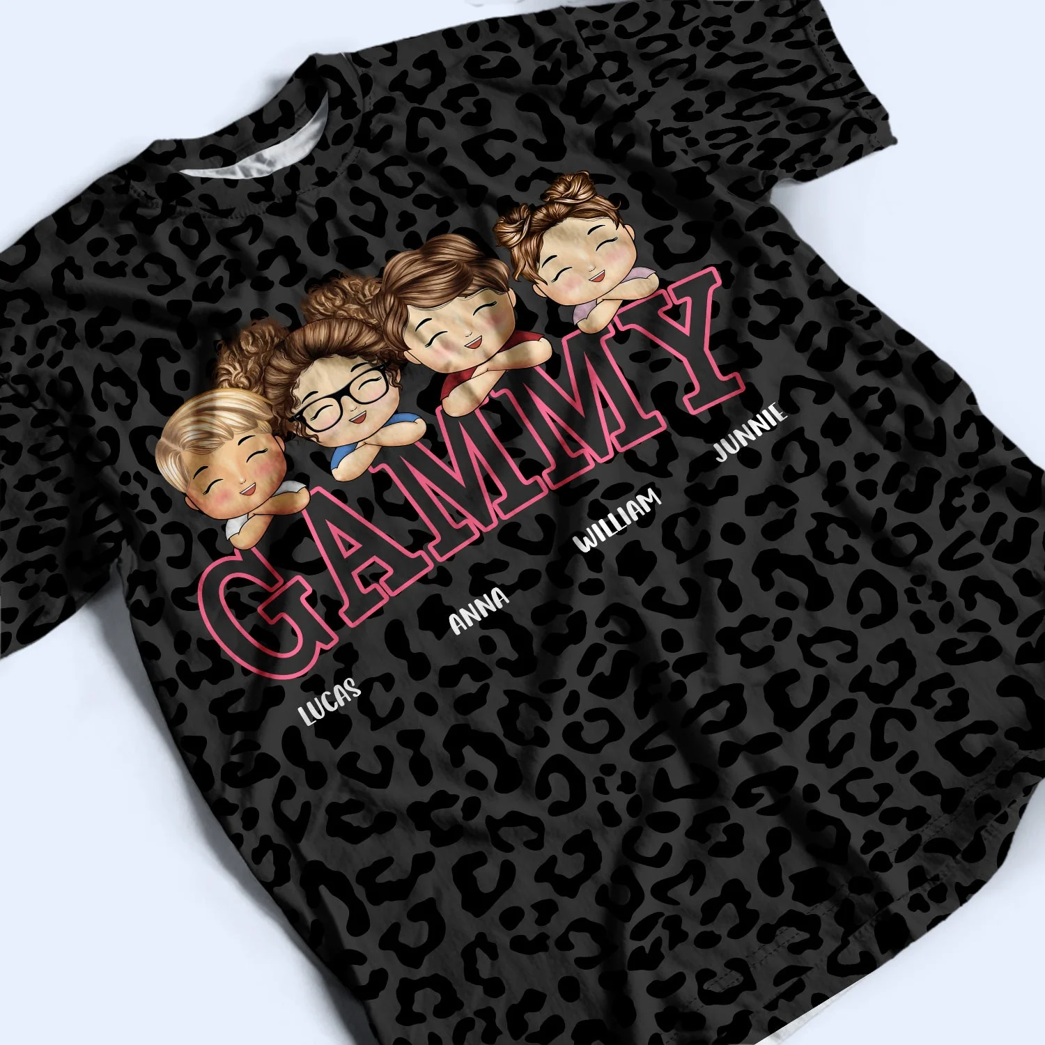 Leopard Mama Title - Birthday, Loving Gift For Mom, Mother, Grandma, Grandmother - Personalized Full Print T Shirt - Image 4