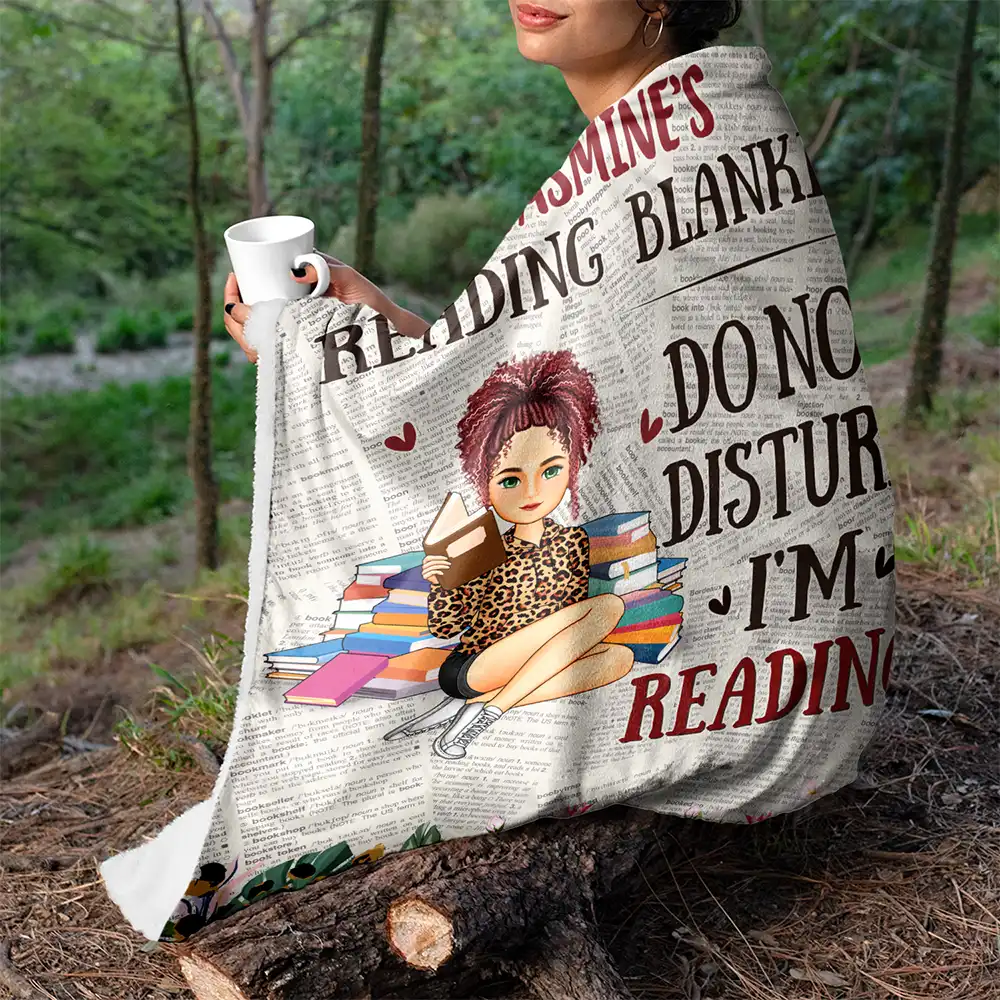 Leopard My Reading Blanket - Personalized Fleece Blanket, Sherpa Blanket - Image 5