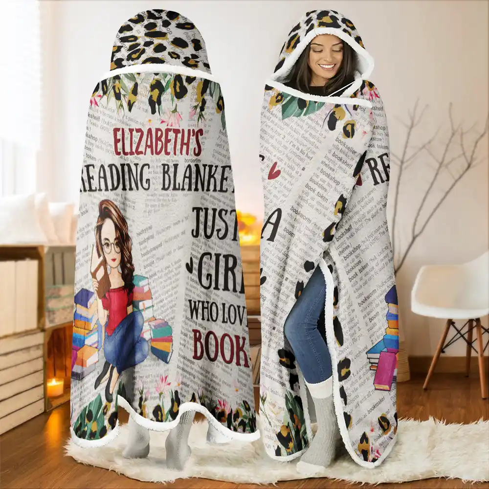 Leopard My Reading Blanket - Personalized Wearable Hooded Blanket - Image 2