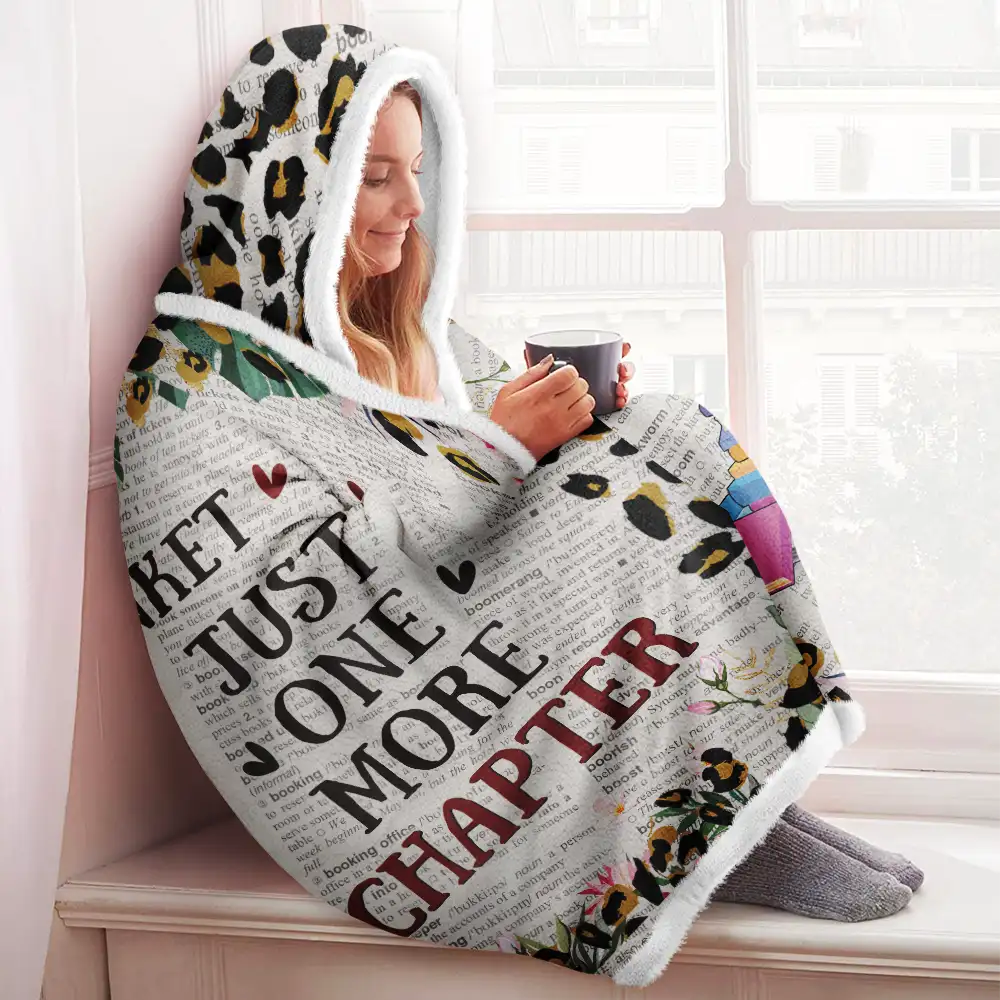 Leopard My Reading Blanket - Personalized Wearable Hooded Blanket - Image 3