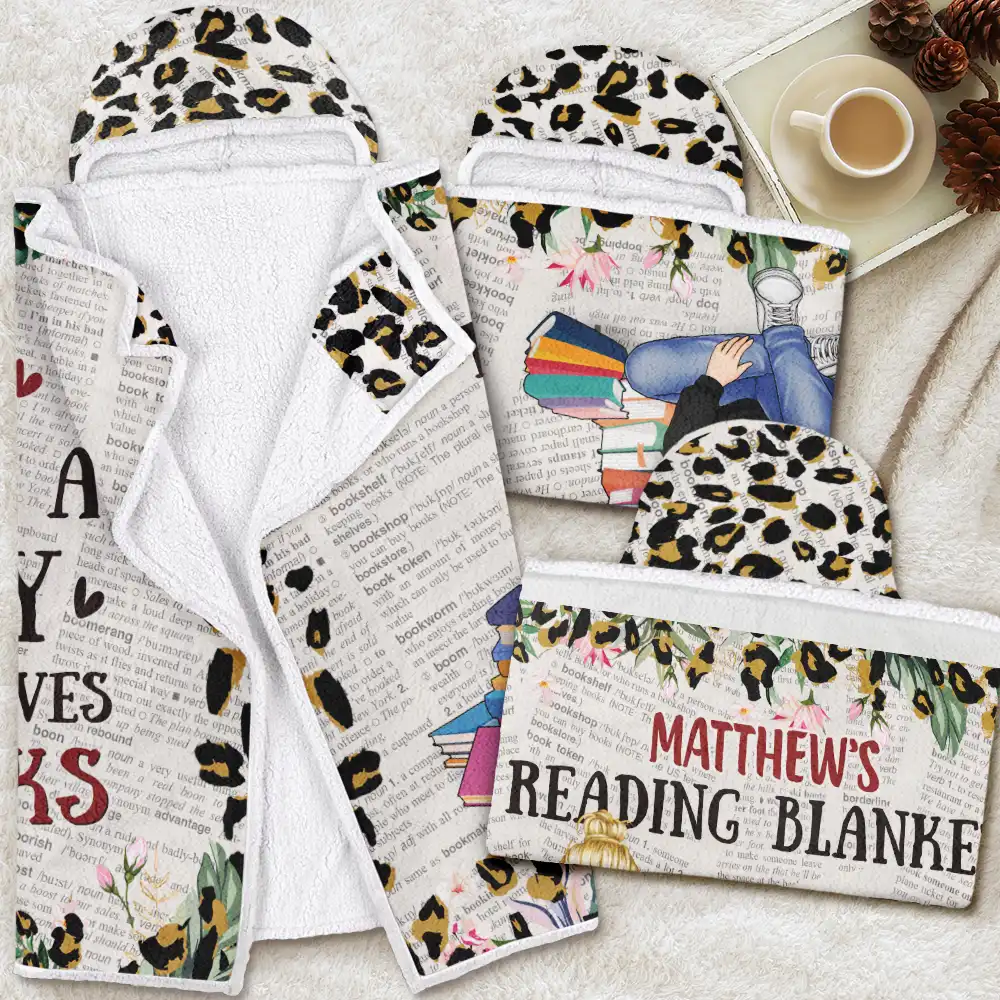 Leopard My Reading Blanket - Personalized Wearable Hooded Blanket - Image 4