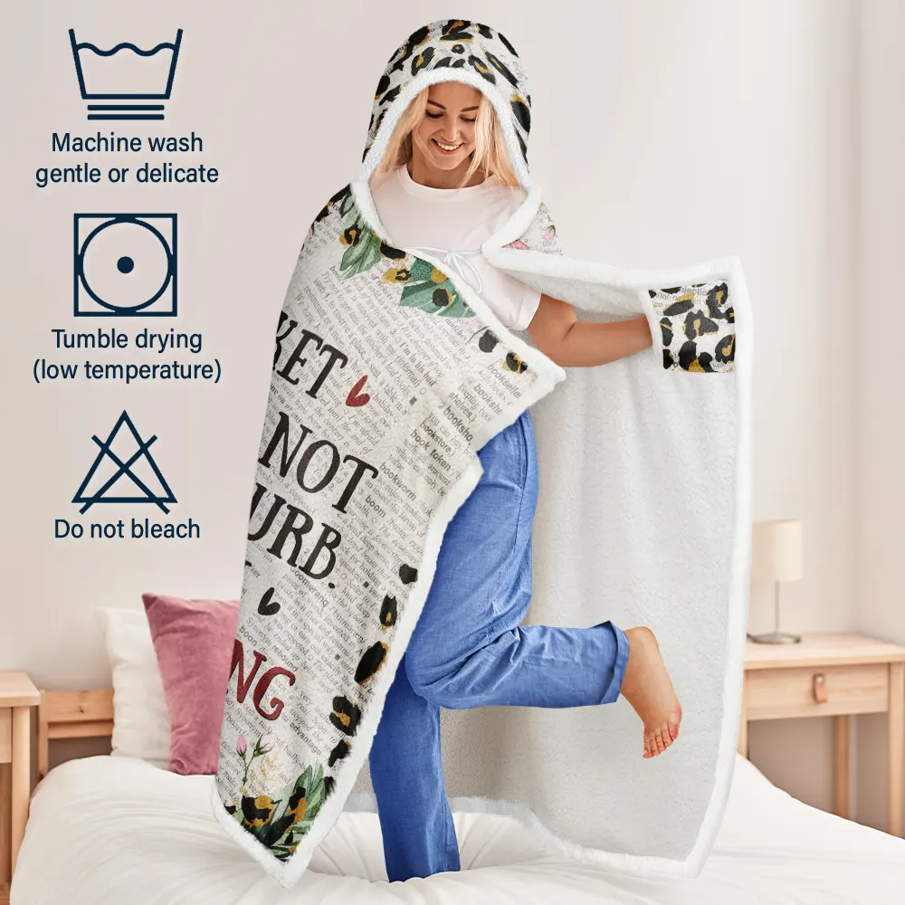 Leopard My Reading Blanket - Personalized Wearable Hooded Blanket - Image 5