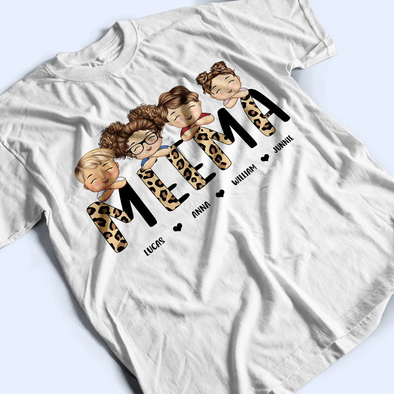 Leopard Nana Title - Birthday, Loving Gift For Mom, Mother, Mama, Grandma, Grandmother - Personalized Custom T Shirt - Image 3