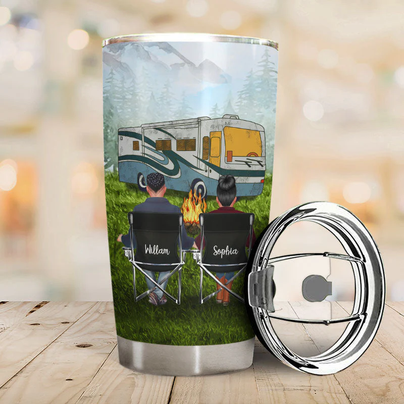 Let Sit By The Campfire Camping - Personalized Custom Tumbler - Image 2