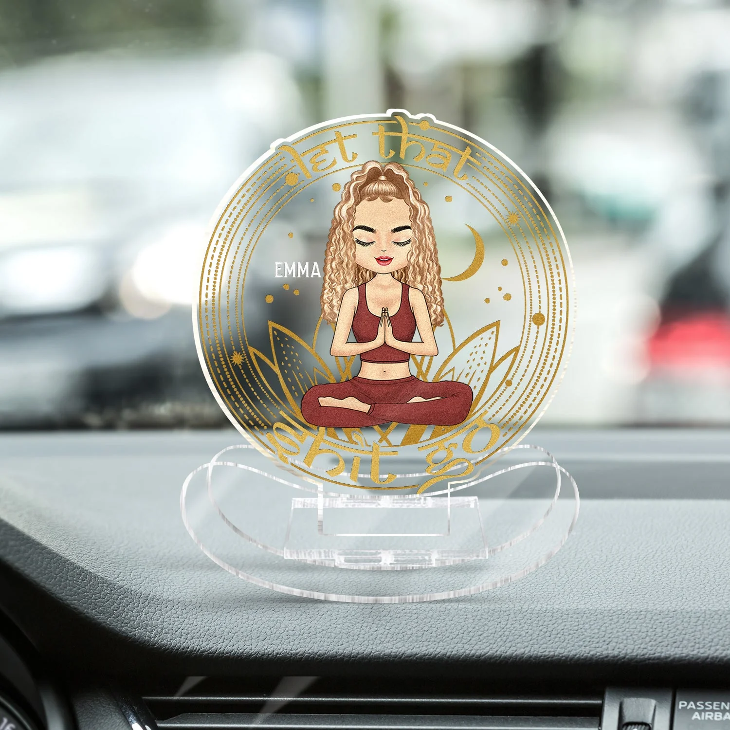 Let That Go - Birthday, Loving Gift For Yourself, Women, Yoga Lovers - Personalized Acrylic Shaking Stand - Image 4