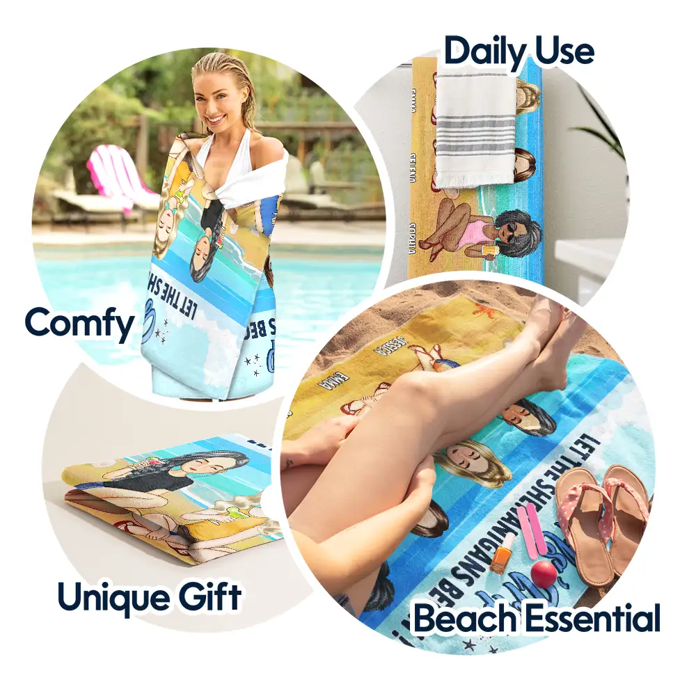 Let The Shenanigans Begin - Personalized Beach Towel - Image 5