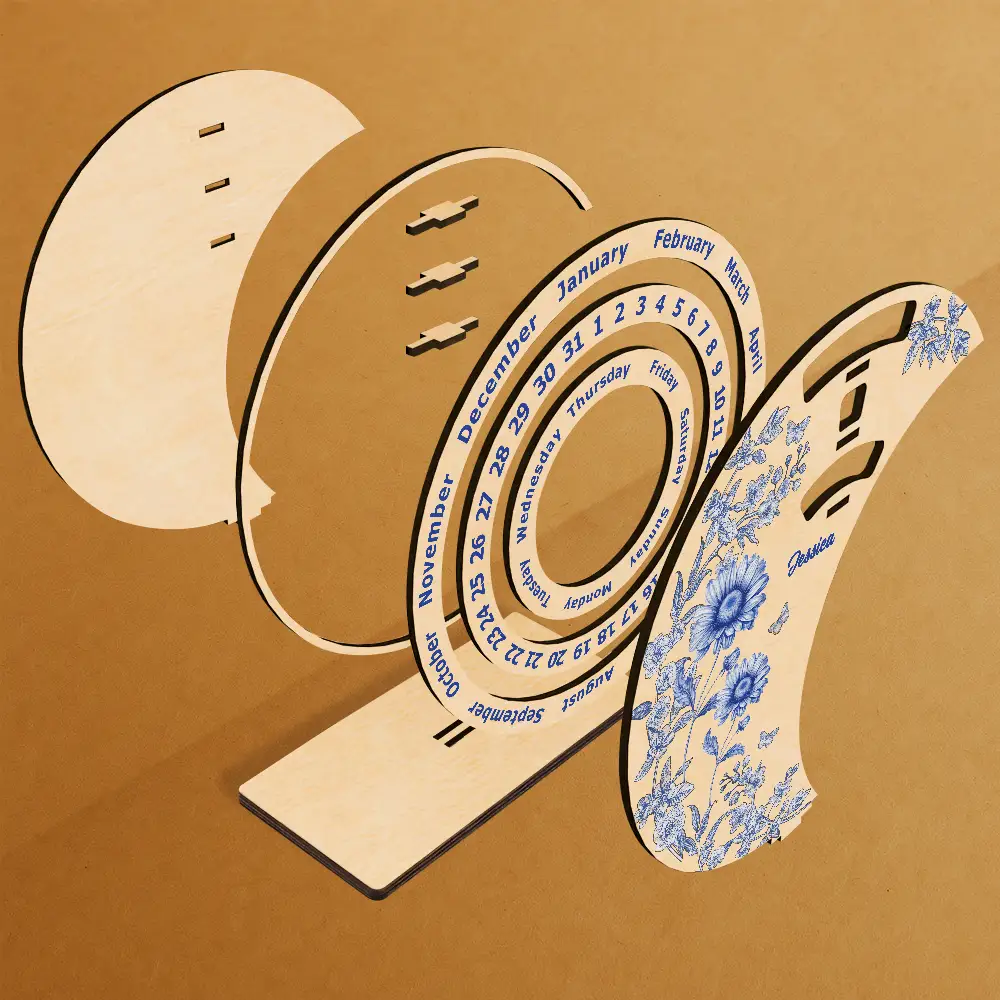 Let Your Birth Month Flower Bloom In Time - Personalized Spinning Perpetual Desk Calendar - Image 2