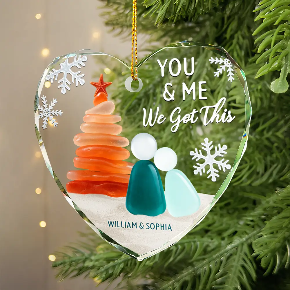 Let's Do This Forever - Personalized Heart Shaped Glass Ornament - Image 2
