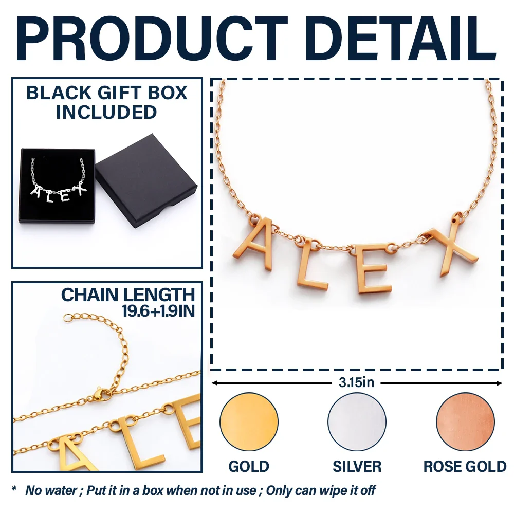 Letter Charms Made In The Name - Personalized Letter Necklace - Image 5