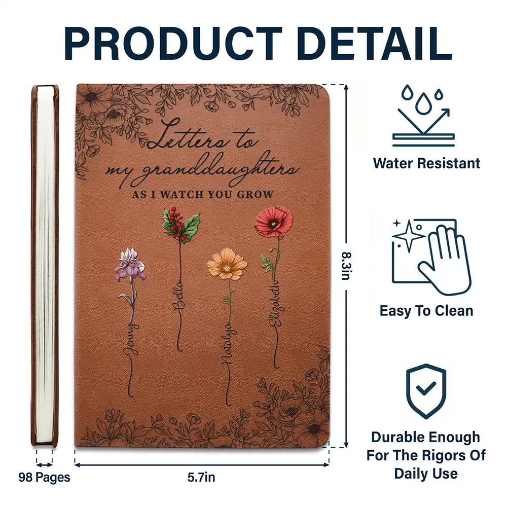 Letter To My Granddaughter Grandson - Personalized Leather Journal - Image 5