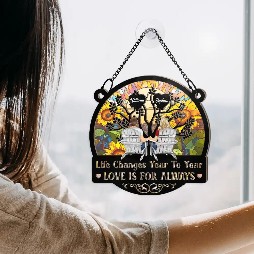 Life Changes Year To Year - Personalized Window Hanging Suncatcher Ornament - Image 4