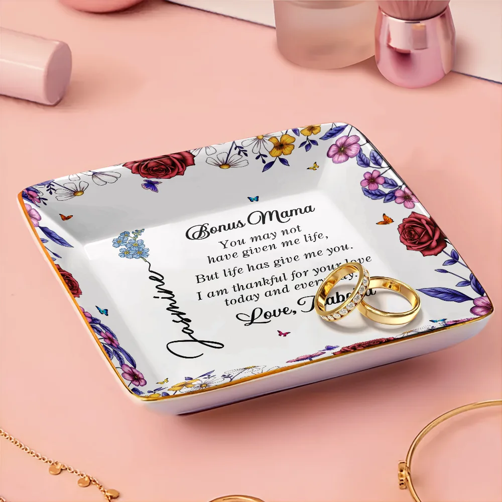 Life Has Given Me You Bonus Mom - Personalized Ring Dish - Image 3