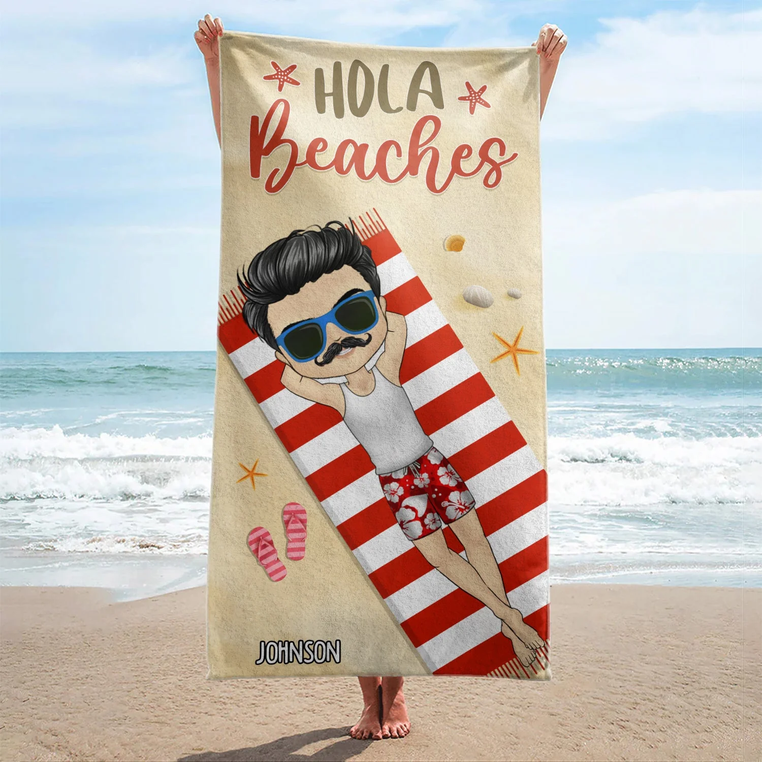 Life Is Better At The Beach Summer Vibes - Gift For Him, Her, Yourself, Girlfriend, Boyfriend, BFF Best Friends, Traveling Lovers - Personalized Custom Beach Towel - Image 2