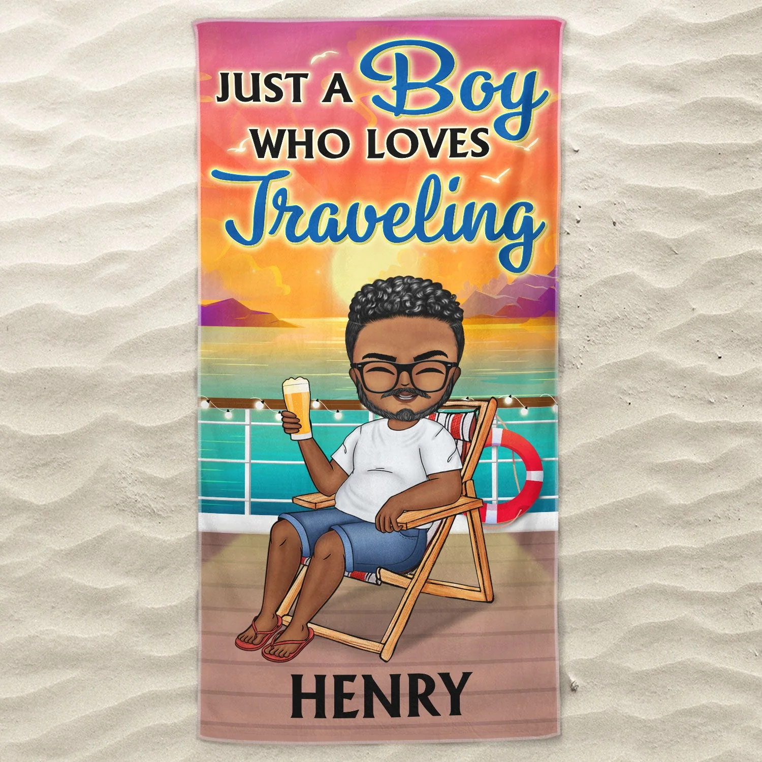 Life Is Better On A Cruise - Vacation, Birthday, Funny Gift For Cruising Lovers, Traveling Lovers - Personalized Beach Towel - Image 3