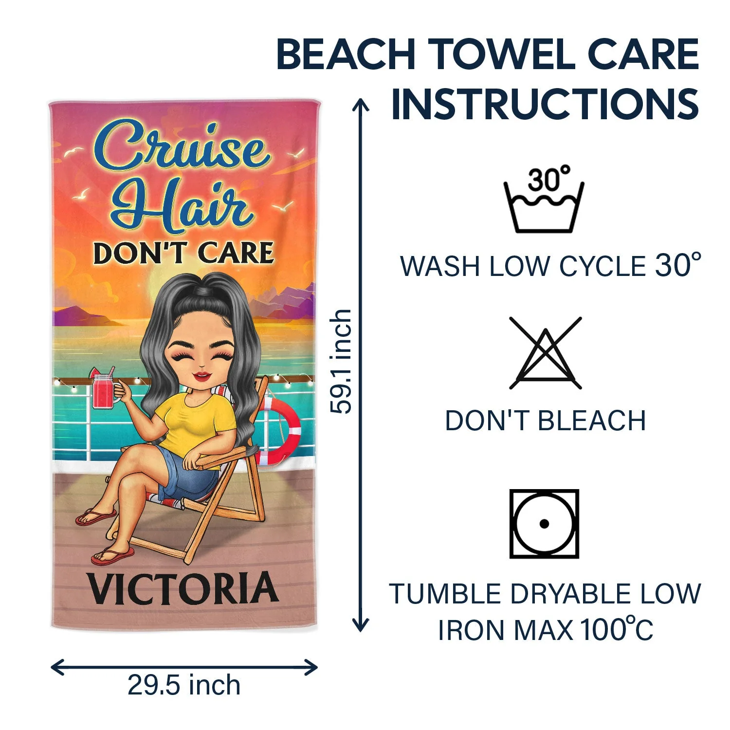 Life Is Better On A Cruise - Vacation, Birthday, Funny Gift For Cruising Lovers, Traveling Lovers - Personalized Beach Towel - Image 6