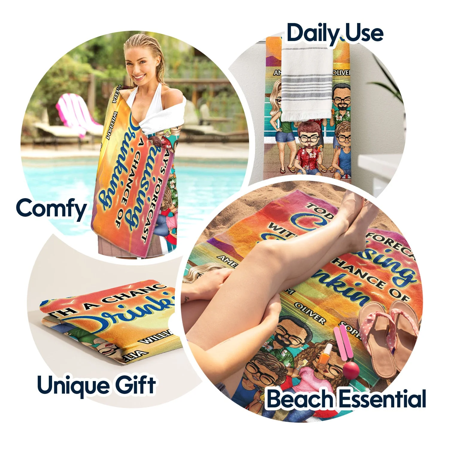 Life Is Better On A Cruise With Best Friends Beach Cruising - Traveling, Vacation, Anniversary, Birthday Gift For Besties - Personalized Beach Towel - Image 5