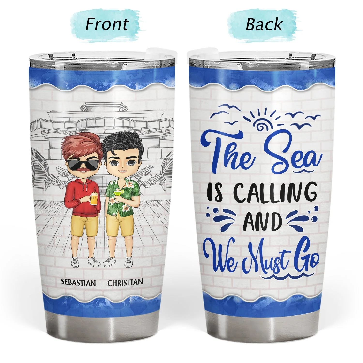 Life Is Better On A Cruise With Best Friends - Birthday, Traveling, Cruising Gift For BFF, Siblings, Colleagues - Personalized Custom Tumbler - Image 3